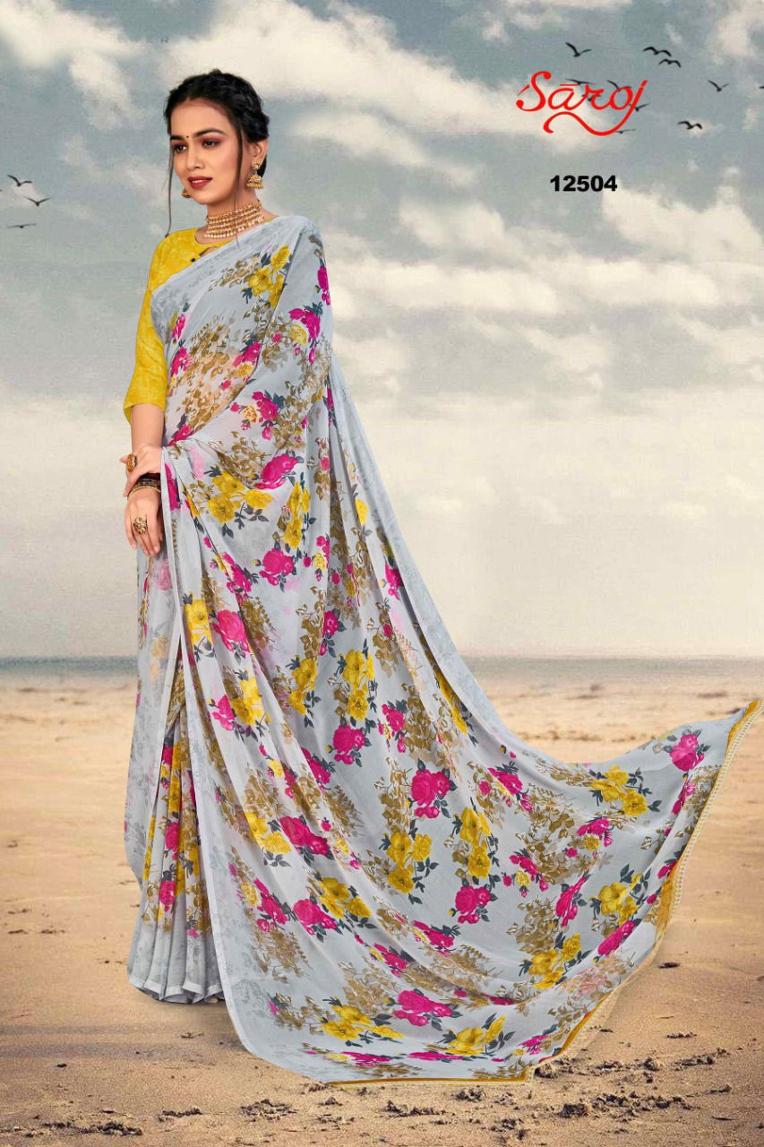 Saroj Spring 3 New Fancy Regular Wear Georgette Printed Saree Collection